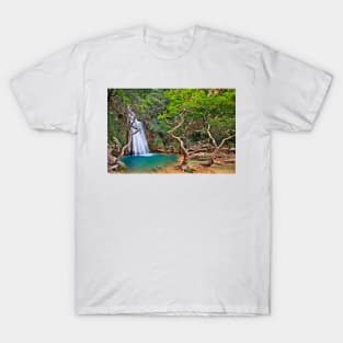Waterfall in Neda canyon T-Shirt